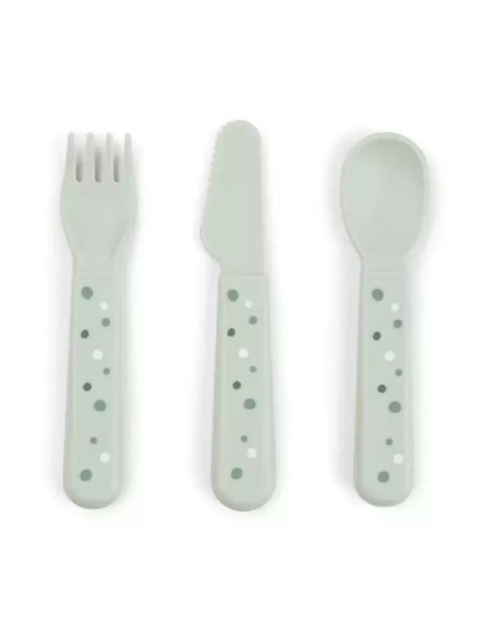 Done by Deer Baby Cutlery Set made of Plastic 3pcs Green