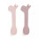 Done by Deer Baby Set with Spoons made of Silicone 2pcs Pink
