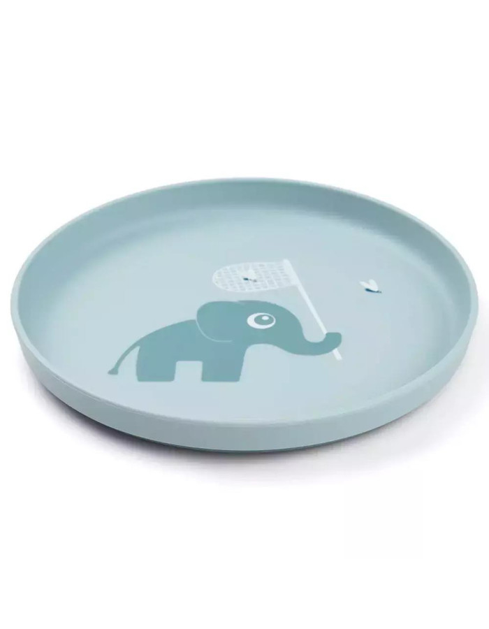 Done by Deer Plastic Toddler Plate Happy Blue
