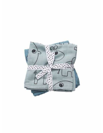 Done by Deer Muslin Swaddle Blanket Contour Blue 70x70cm 2pcs Done by Deer Muslin Swaddle Blanket Contour Blue 70x70cm 2pcs