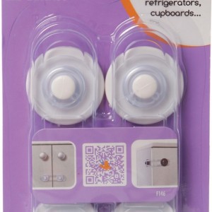 Dreambaby Small Προστατευτικά για Ντουλάπια & Συρτάρια με Αυτοκόλλητο από Πλαστικό σε Λευκό Χρώμα 2τμχ