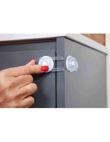 Dreambaby Cabinet & Drawer Protectors with Sticker made of Plastic in White Color 2pcs