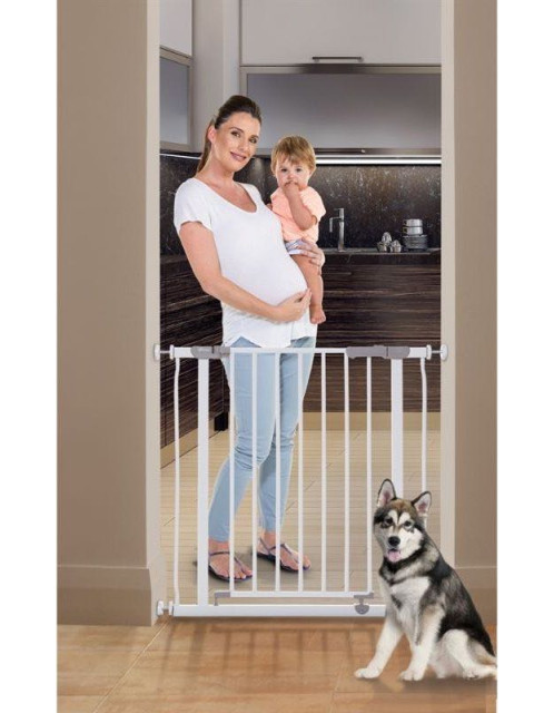 Dreambaby Ava Πτυσσόμενη Προστατευτική Πόρτα από Μέταλλο σε Λευκό Χρώμα 81x75cm