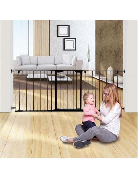 Dreambaby Newport Foldable Safety Gates with Screws, βιδωτό, βιδωτο made of Metal in Black Color 200x74cm 3pcs Dreambaby Newport Foldable Safety Gates with Screws, βιδωτό, βιδωτο made of Metal in Black Color 200x74cm 3pcs