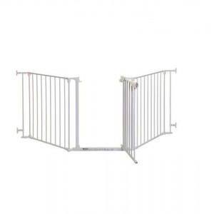Dreambaby Newport Foldable Safety Gates with Screws, βιδωτό, βιδωτο made of Metal in White Color 200x74cm 3pcs