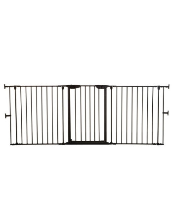 Dreambaby Newport Foldable Safety Gates with Screws, βιδωτό, βιδωτο made of Metal in Black Color 200x74cm 3pcs 