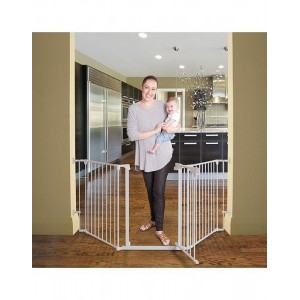 Dreambaby Newport Foldable Safety Gates with Screws, βιδωτό, βιδωτο made of Metal in White Color 200x74cm 3pcs