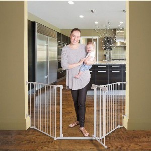 Dreambaby Newport Foldable Safety Gates with Screws, βιδωτό, βιδωτο made of Metal in White Color 200x74cm 3pcs