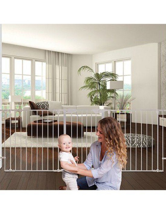 Dreambaby Newport Foldable Safety Gates with Screws, βιδωτό, βιδωτο made of Metal in White Color 200x74cm 3pcs