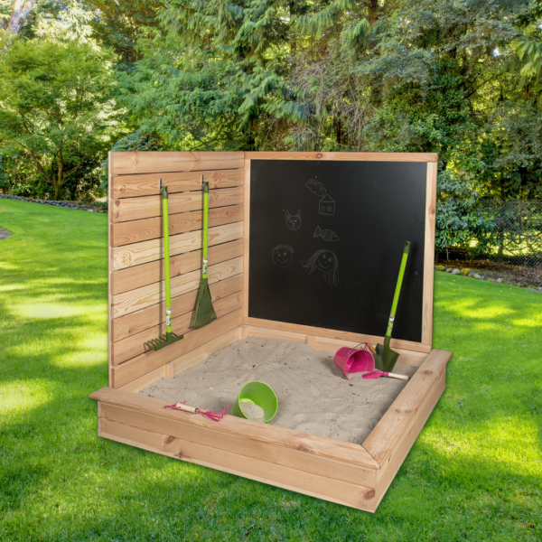 Esschert Design: Παιδική Γωνιακή Αμμοδόχος με Μαυροπίνακα