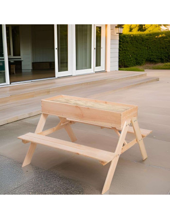 Esschert Design: ​Παιδικό Ξύλινο Τραπεζάλι Πικνίκ και Sandbox 2 σε 1