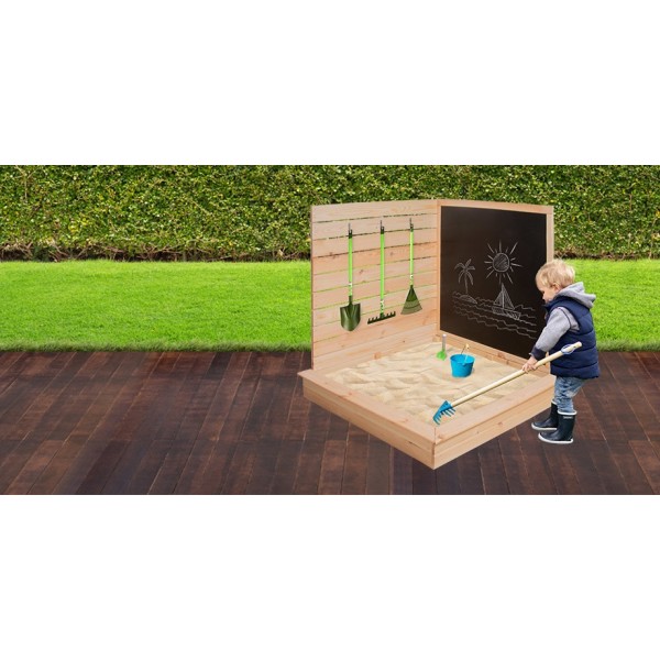 Esschert Design: Παιδική Γωνιακή Αμμοδόχος με Μαυροπίνακα