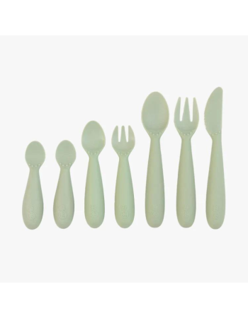7 Piece Educational Spoon/Fork/Knife Set - Sage