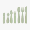 7 Piece Educational Spoon/Fork/Knife Set - Sage