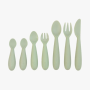 7 Piece Educational Spoon/Fork/Knife Set - Sage