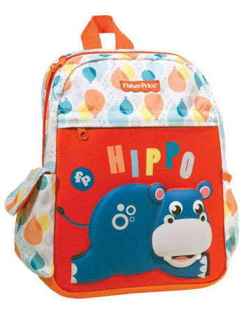 Fisher Price Hippo Σχολική Τσάντα Πλάτης Νηπιαγωγείου Πολύχρωμη με Θήκη για Παγούρι 12lt