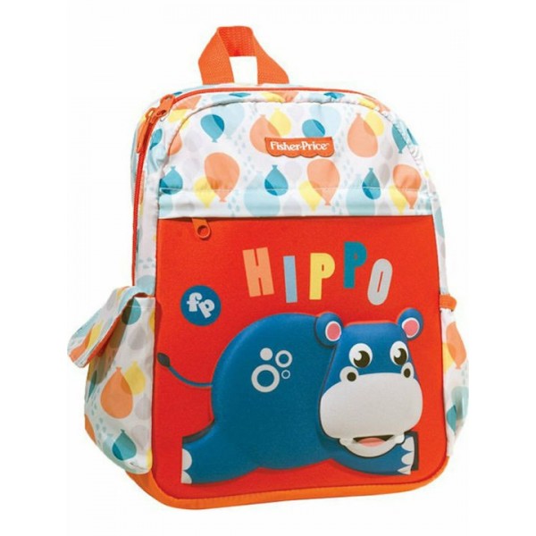 Fisher Price Hippo Kindergarten Backpack Multicolor with Water Bottle Holder 12lt