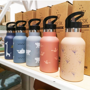 Fresk: Stainless steel thermos 350ml with double cap - in various designs