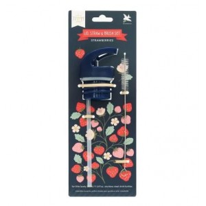 A Little Lovely Company: Σετ καπάκι, καλαμάκι και βουρτσάκι μπλέ σκουρό