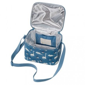 Fresk School Insulated Shoulder Lunch Bag Blue Dinosaurs 18 x 15 x 23cm
