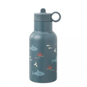Fresk Kids Water Bottle Thermos Stainless Steel with Straw Shark 350ml