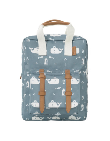 Fresk Whale Blue Fog Large School Bag Backpack Kindergarten in Blue color