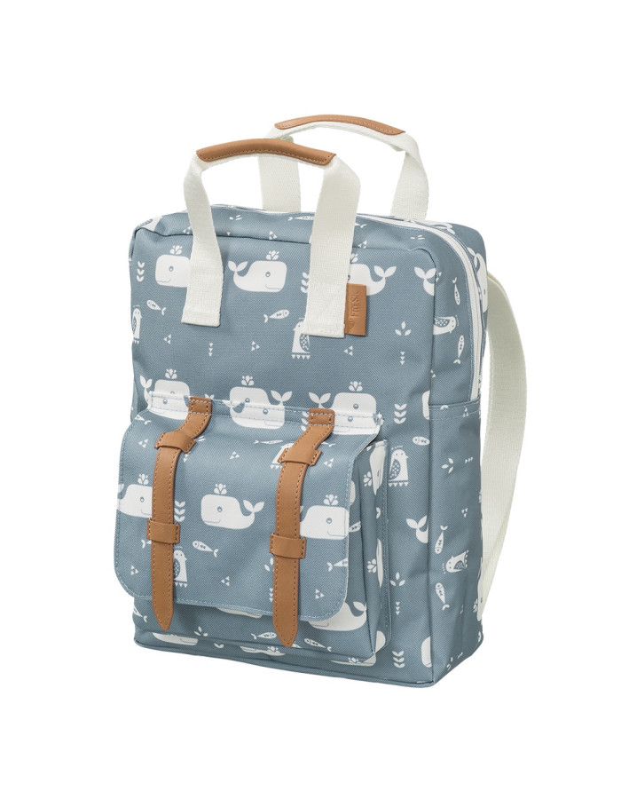 Fresk Whale Blue Fog Large School Bag Backpack Kindergarten in Blue color