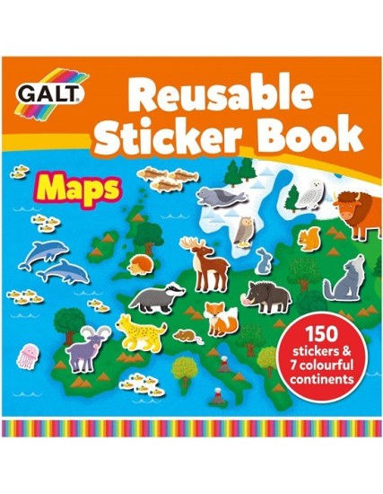 Book with 150 reusable stickers - Animal Map