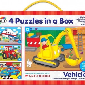 Kids Puzzle 4 Puzzles in a Box - Vehicles for 3++ Years 12pcs Galt Toys