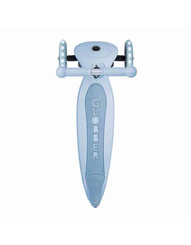 Globber Kids Scooter Foldable Foldable Lights Ecologic 3-Wheel for 2+ Years Light Blue