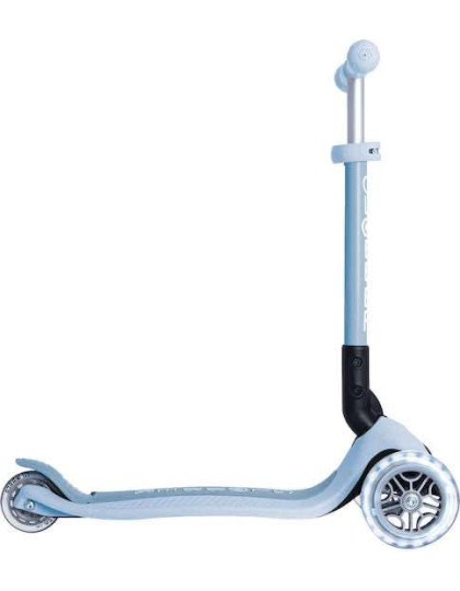 Globber Kids Scooter Foldable Foldable Lights Ecologic 3-Wheel for 2+ Years Light Blue
