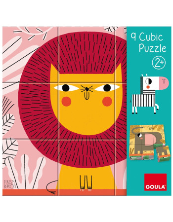 Παιδικό Puzzle Κύβοι με Ζώα Ζούγκλας 9pcs για 2+ Ετών