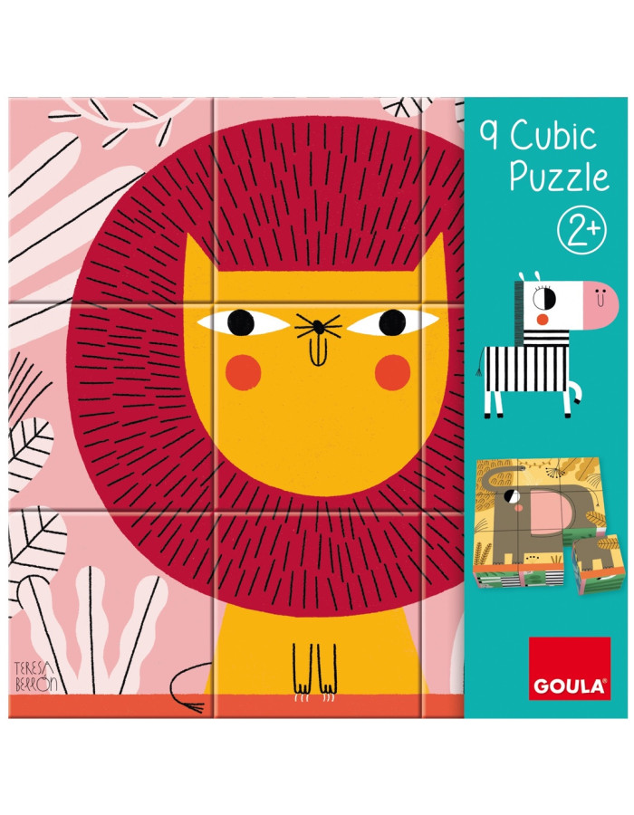 Παιδικό Puzzle Κύβοι με Ζώα Ζούγκλας 9pcs για 2+ Ετών
