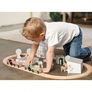 Wooden Railway with Animal Farm Set