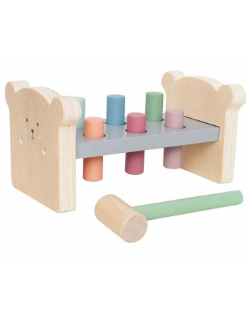 Jabadabado: Wooden bench with Teddy rollers and hammer