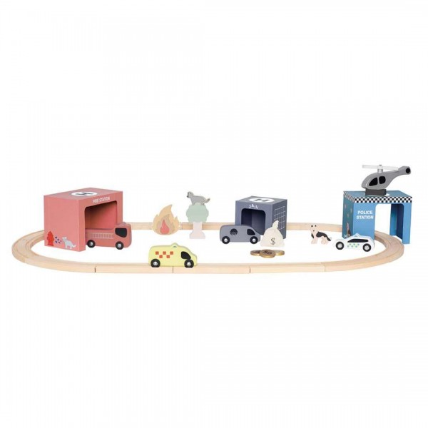 Jabadabado: Ξύλινος σιδηρόδρομος με οχήματα διάσωσης