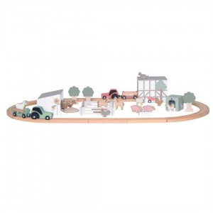Wooden Railway with Animal Farm Set
