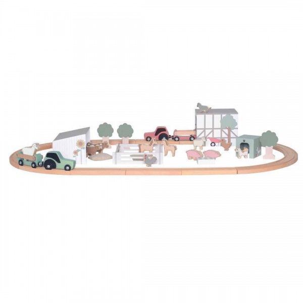 Wooden Railway with Animal Farm Set
