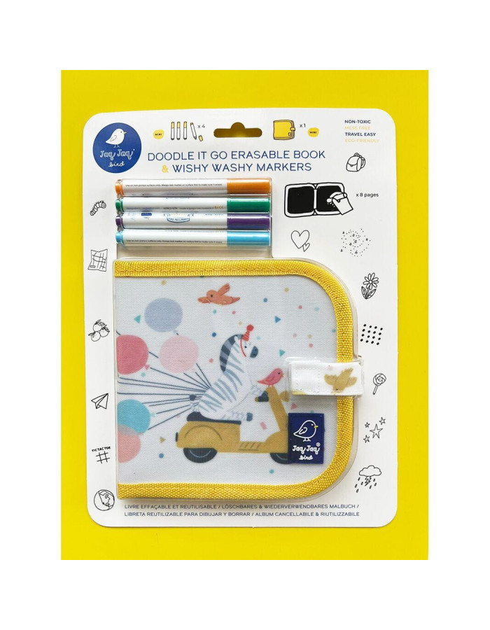 Mini Βιβλίο ζωγραφικής μαυροπίνακας + 4 Wishy Washy Markers-Σχέδια