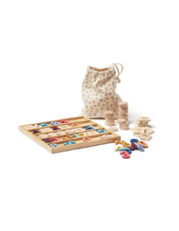 Kids Concept Educational Game Letters & Numbers made of Wood for 3+ Years Old