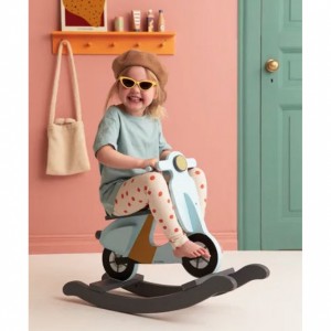 KIDS CONCEPT. Ξύλινο κουνιστό σκούτερ (μπεζ)