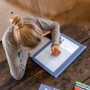 KIDYWOLF: Tablet ζωγραφικής με φως, 2 όψεων με οθόνη LΕD & μαυροπίνακα- Σχέδιο Χαρακτήρες Manga