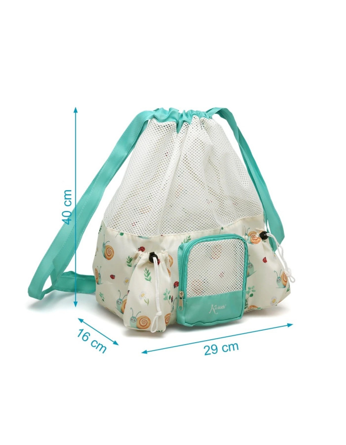 Kiokids Fabric Beach Bag Backpack Waterproof Beige Kiokids Fabric Beach Bag Backpack Waterproof Beige