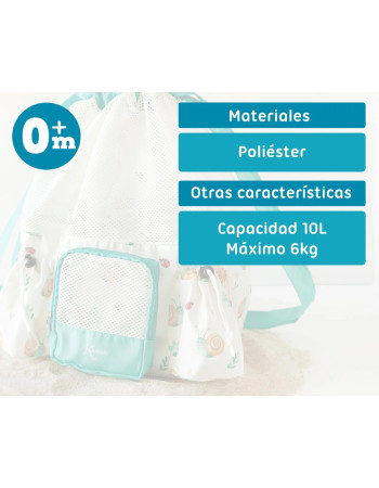 Kiokids Υφασμάτινη Τσάντα Θαλάσσης Πλάτης Αδιάβροχη Μπεζ