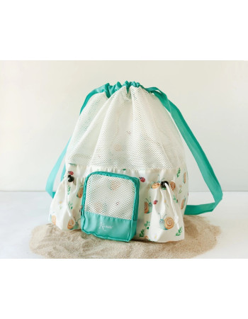 Kiokids Υφασμάτινη Τσάντα Θαλάσσης Πλάτης Αδιάβροχη Μπεζ