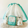 Kiokids Fabric Beach Bag Backpack Waterproof Beige