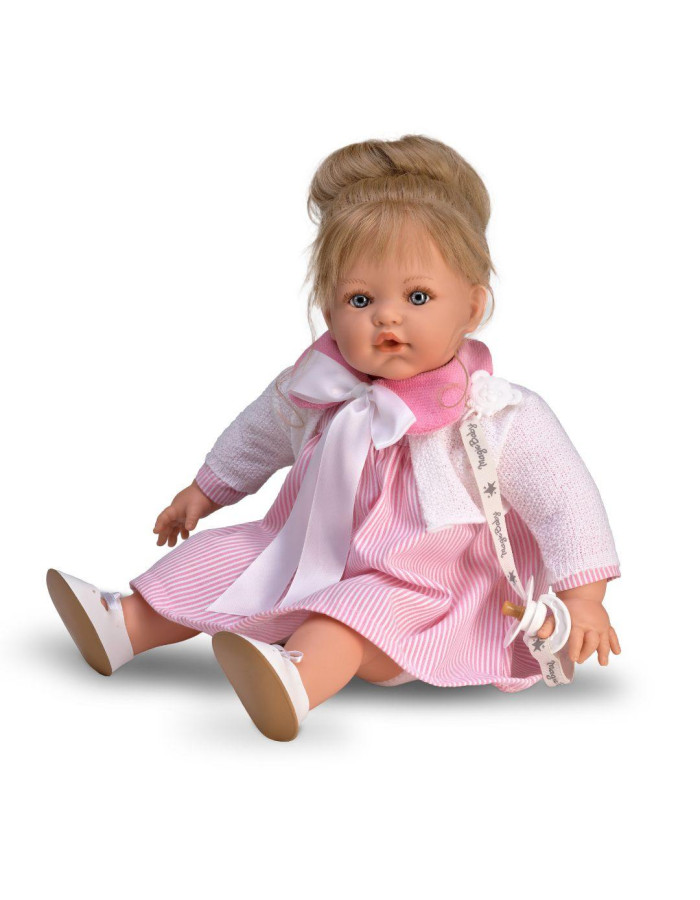 Magic baby κούκλα που κλαίει Susy Pink dress με ρίγες