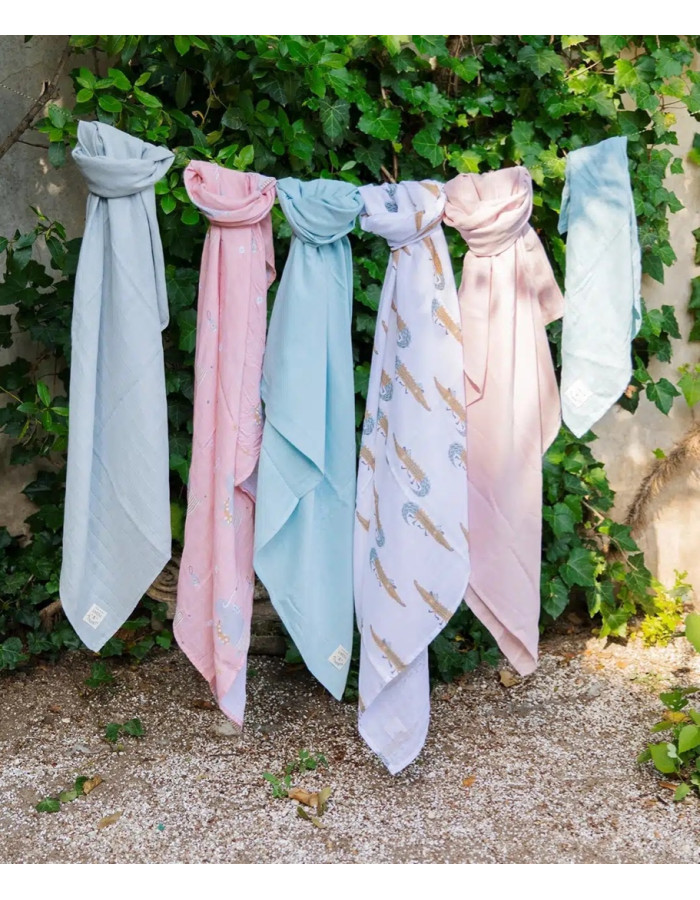 organic  cotton muslin 120 x 120 cm