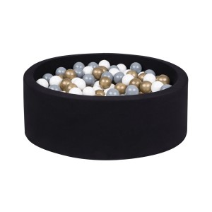 Black Ball Pit with grey / white / Gold balls