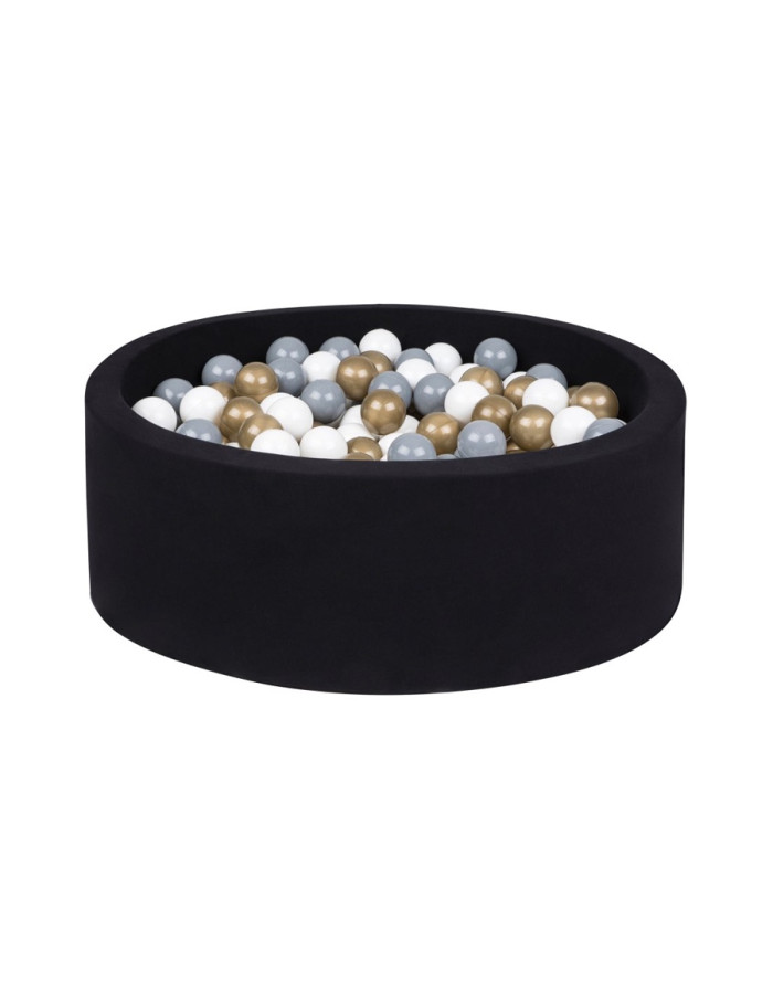 Black Ball Pit with grey / white / Gold balls